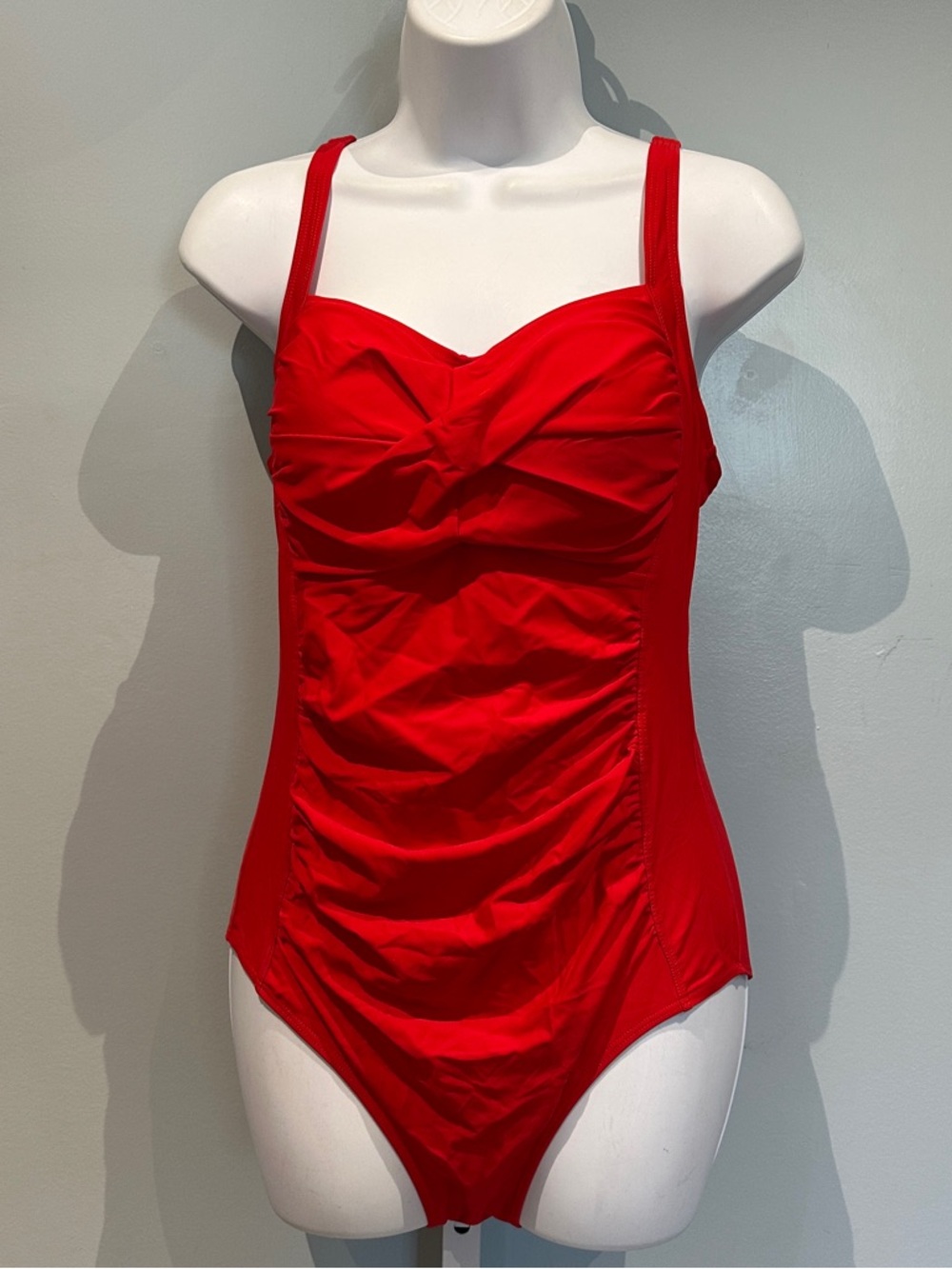 Red One-Piece Twist Front Swimsuit XLarge NWOT